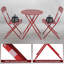 3-Piece Folding Outdoor Bistro Set with Round Table and 2 Chairs for Patio, Balcony & Garden-1146943417