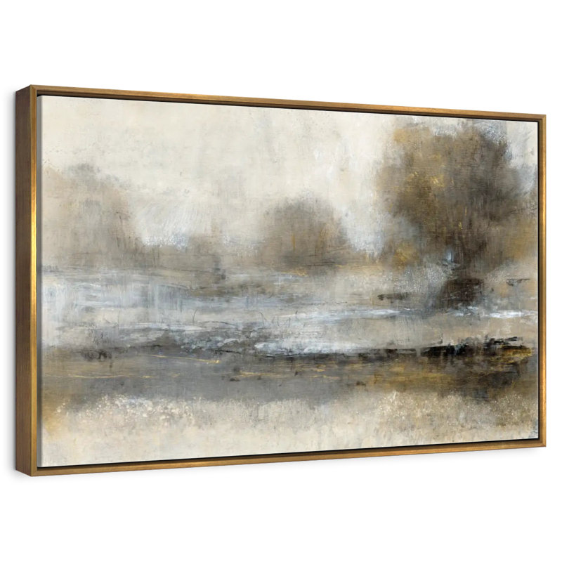 Paysage doré I, Cadre flottant doré, 40 po x 27 po