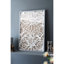 Ornement mural à 2 feuilles d'ombre, 23,5 po x 1 po x 35,5 po, cadre gris délavé, configuration de papier élaborée, embellissement des décors contemporains, formation complexe délavée, ornements pour le bureau et la famille