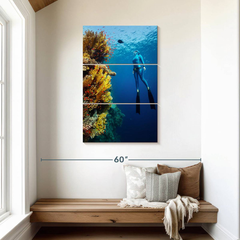 Sireci Coral Reef Freediving, 45" H x 28" W