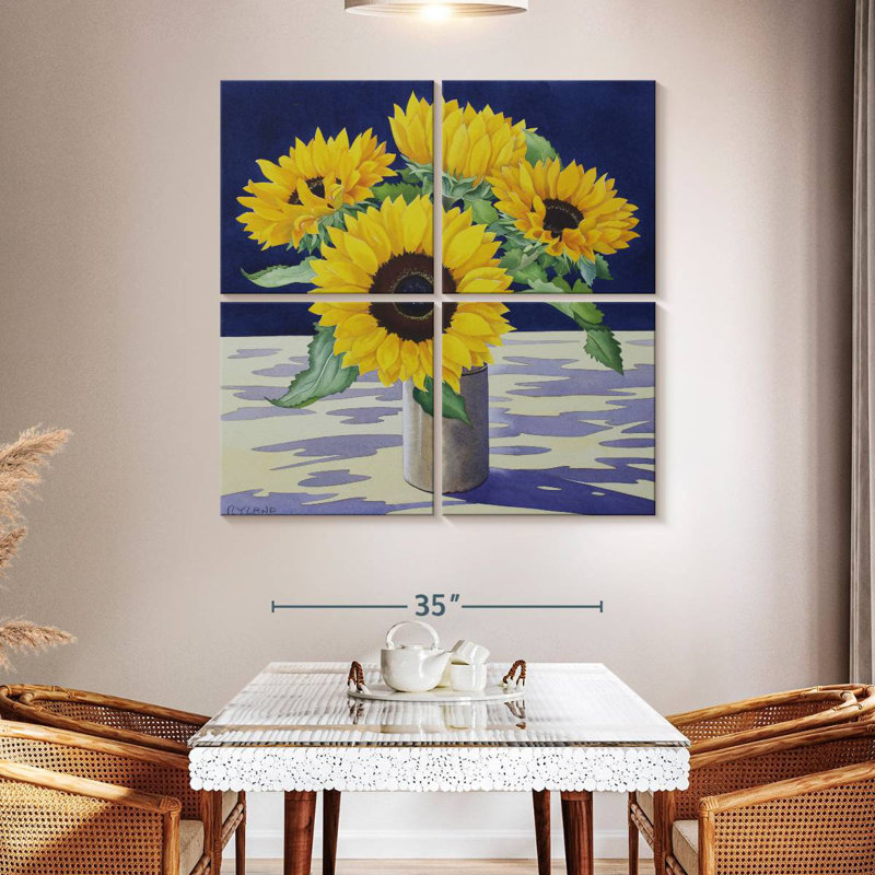 Harnek tournesol nature morte, H 45 po x l 45 po
