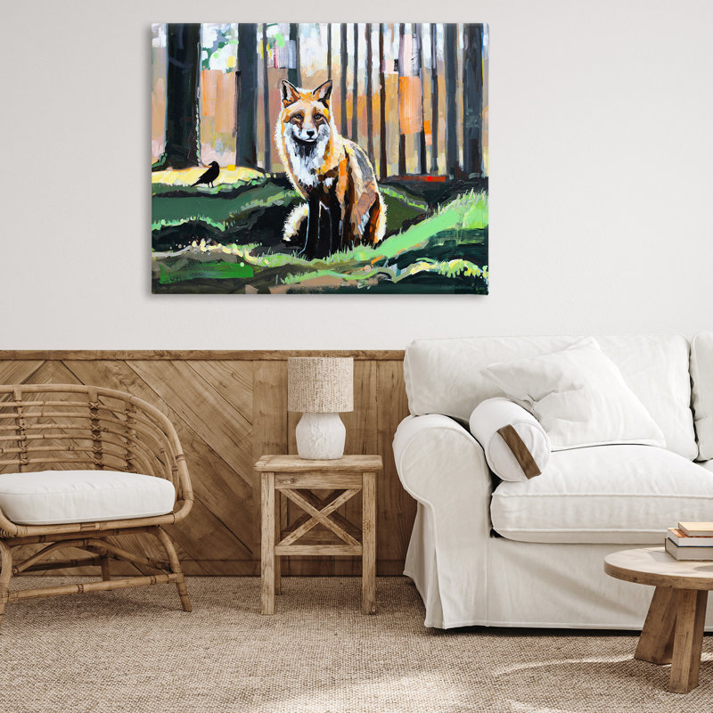 «Fox in Forest Trees», art mural sur toile par Adam Swanson bp-755_CN, H 36 po x l 48 po
