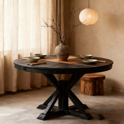 Table de salle à manger extensible rétro avec rallonge de 12 po
