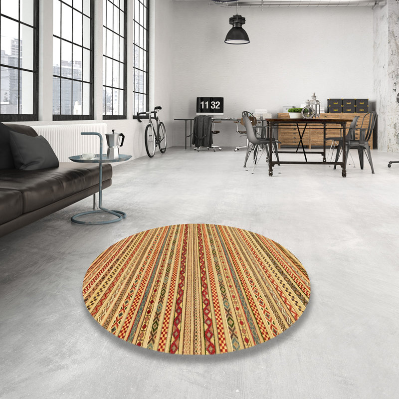 Tapis 100% abstrait lavable à la machine 2201, Rond 7 pi