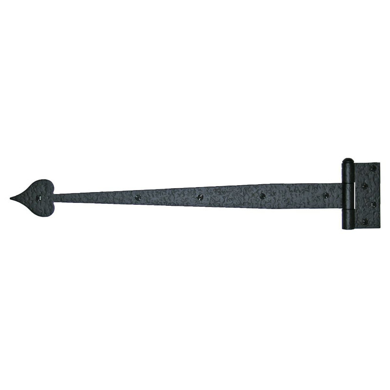 20-1/2" Matte Black Heart Strap Gate Hinge