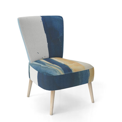 Velvet Upholstered Floral Side Chair - Modern floral Accent Chair