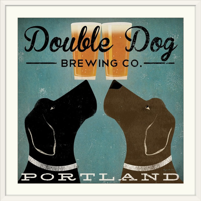 «Double Dog Brewing Co» par Ryan Fowler, affiche vintage, H 24 po x l 24 po x P 1,5 po, Toile