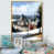 Toile avec cadre flottant or
