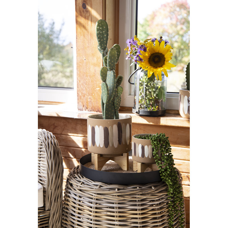 Pot de fleurs en céramique, H 8,5 po x l 7,5 po x P 7,5 po