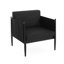Fauteuil club extérieur en aluminium avec coussins d'eau, profondeur 71 cm, hauteur 70 cm, gris foncé, assemblage requis, respirant