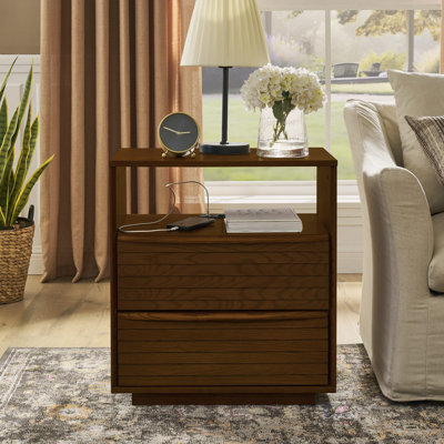 Table de chevet 2 tiroirs Mid-Century