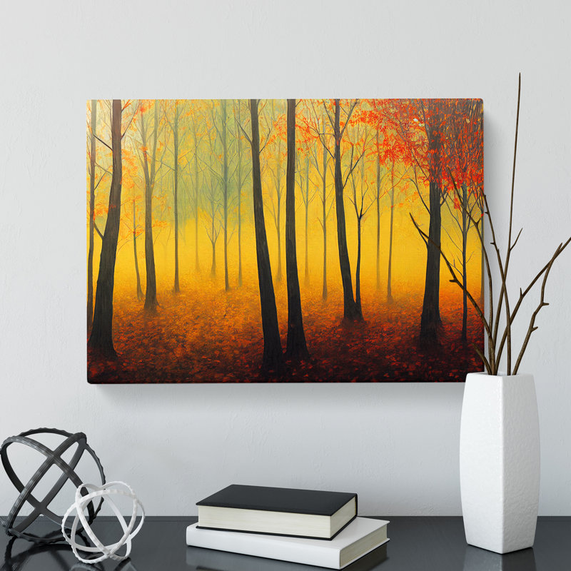 Enviable Autumn Forest - Wrapped Canvas Print, 35cm H x 50cm W x 3cm D