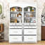 Ensemble de 2 grands garde-manger autoportants avec tablette réglable, plateau en faux marbre et tiroirs-509686605-509686594