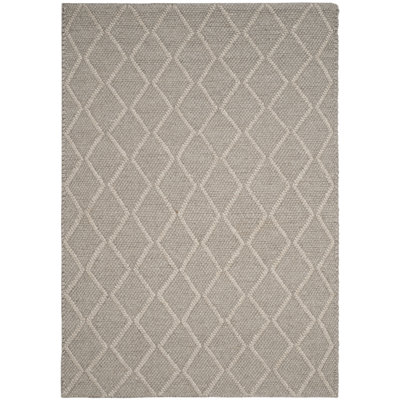 Russo Gray Hand-Woven Geometric Flatweave Rug