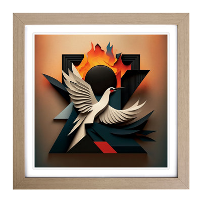 Phoenix Suprematism No.1 - Single Picture Frame Print on Wood