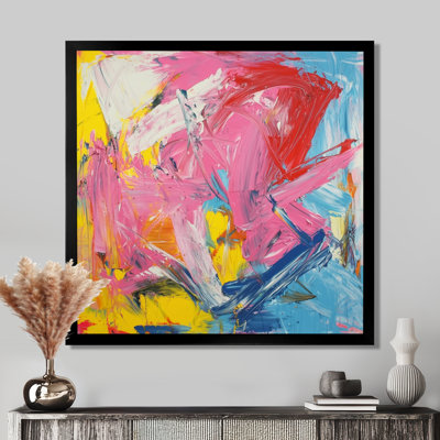 Odelin rose rouge, peinture abstraite Fight I - art mural abstrait
