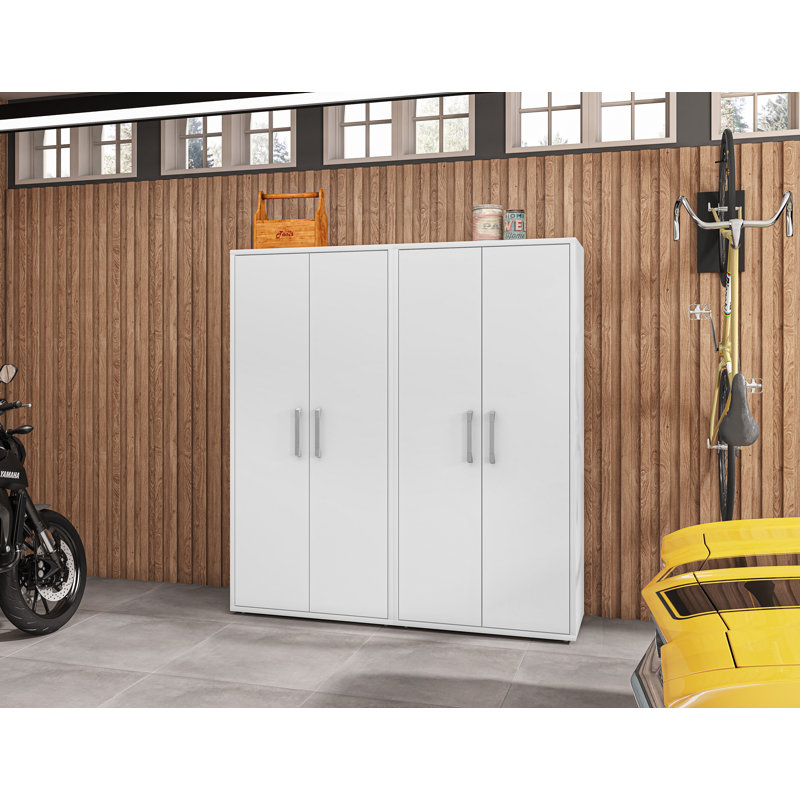 Aseem 2 Piece Single Storage Cabinet ( 73.43'' H x 70.86'' W x 17.72'' D), White