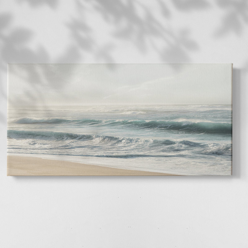 Douces vagues - Toile tendue avec châssis - Prêt à accrocher, H 20 po x l 40 po