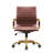 Sorrells Leather Office Conference Chair with Gold Steel Frame – Swivel Task Desk Chair with Adjustable Height, Tilt, and Casters-1169390011
