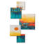 Bleu et orange minimalisme Sunset II - ensemble d'art mural carré minimalisme