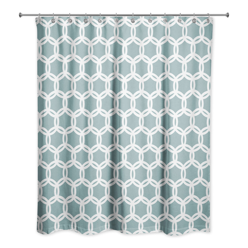 Alondria Geometric Shower Curtain, Teal