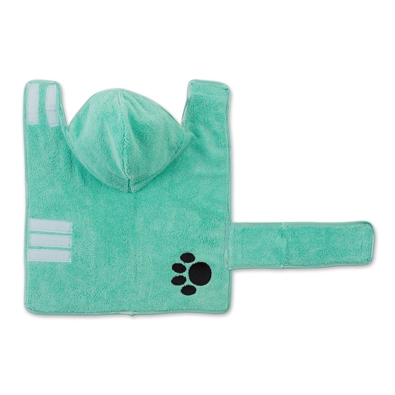 Couverture en polyester AQUA brodé PAW, L 20 po x l 14 po, Aqua