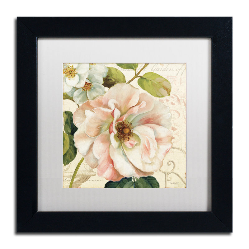 Les Jardin II Black Wood Framed Canvas Art, 11 x 11