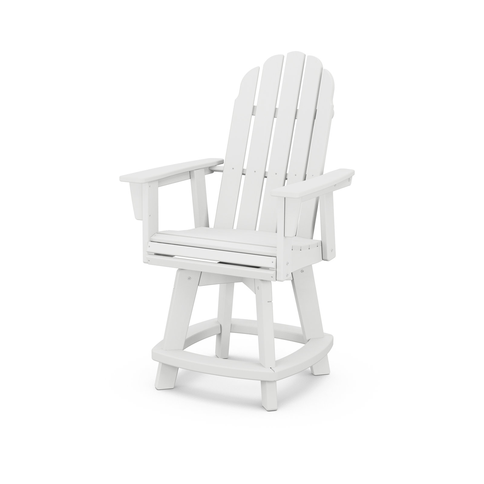 POLYWOOD® Vineyard Swivel Patio Bar Stool, White