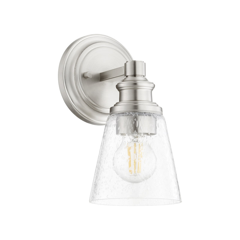 Commer Armed Sconce, Satin Nickel