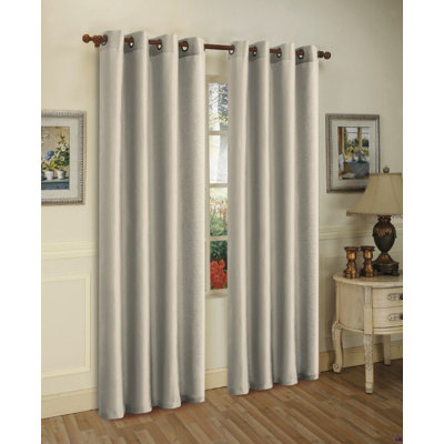 Solid Semi-Sheer Grommet Curtain Panels