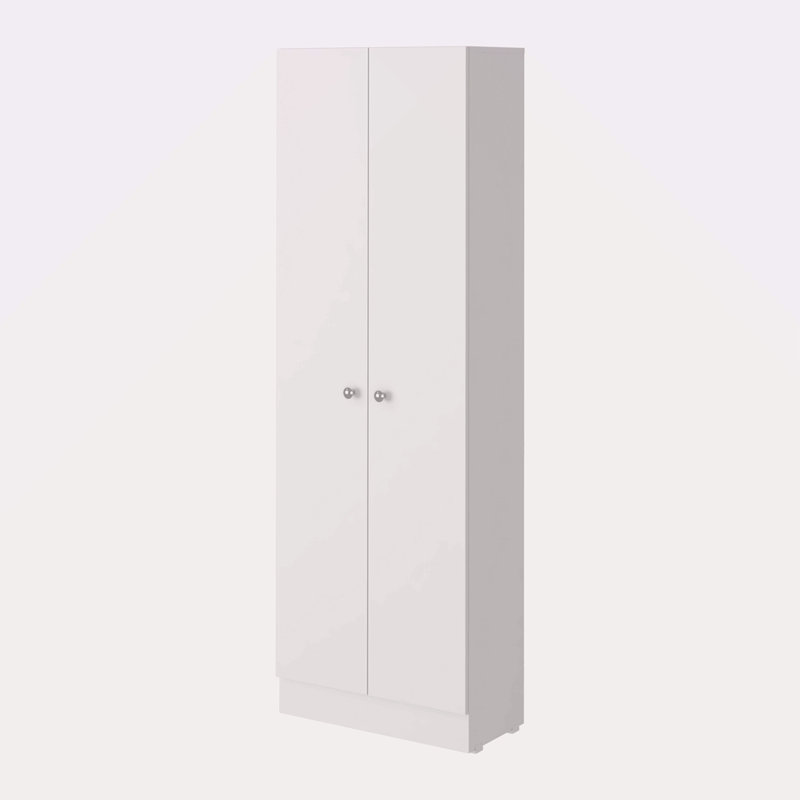 Armoire de rangement rectangulaire à 2 portes, Blanc
