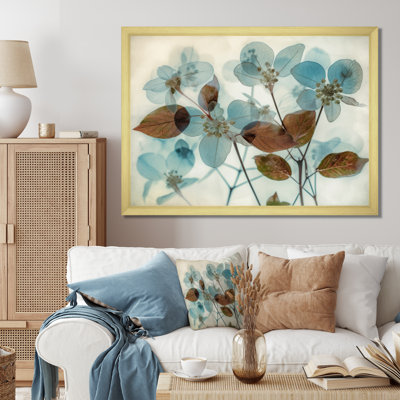 «Morning Forest Leaves Blue Vintage Botanical I», reproduction sur toile