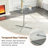 36-Inch Round Glass Bar Table - Tempered Glass Top, Silver Chrome Four-Column Support-817206156