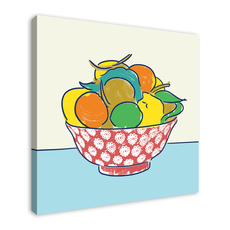 « my préféré fruit bol »-impression sur toile tendue, H 36 po x l 36 po x P 1,25 po