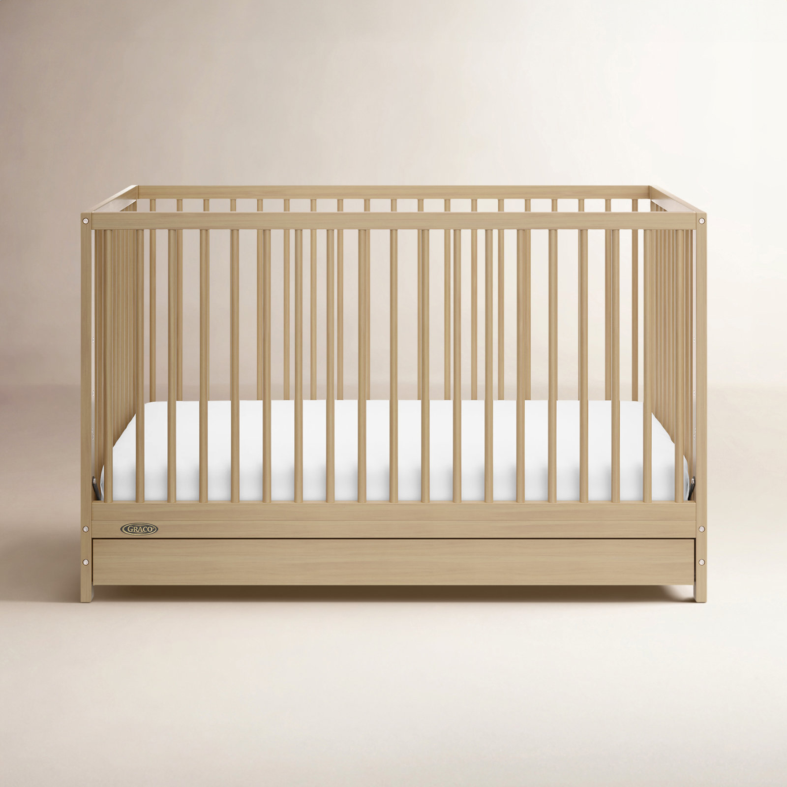 Teddi 5-in-1 Convertible Portable Crib, Driftwood, Crib