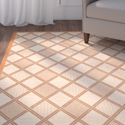 Arneshia Geometric Cream/Terracotta Indoor/Outdoor Area Rug