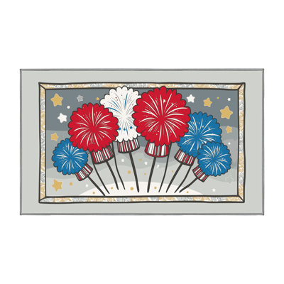 Red Barrel Studio® Washable Indepence Day Firecraker Summer Holiday Rug