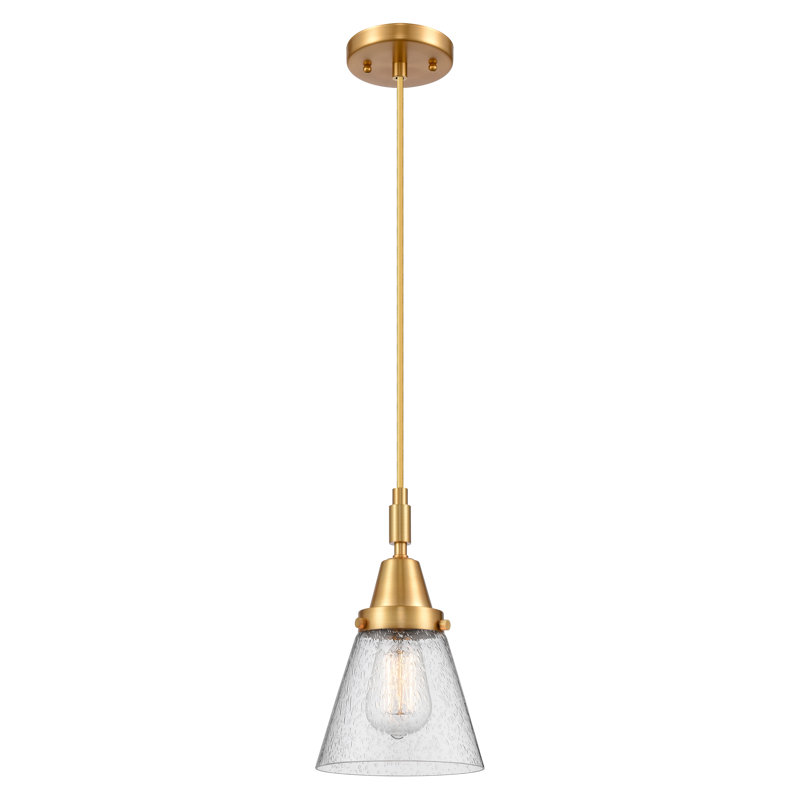Downtown Urban - Cône Caden - Mini-luminaire suspendu à cordon 1 lumière - Abat-jour, H 129,88 po x l 6,25 po x P 6,25 po