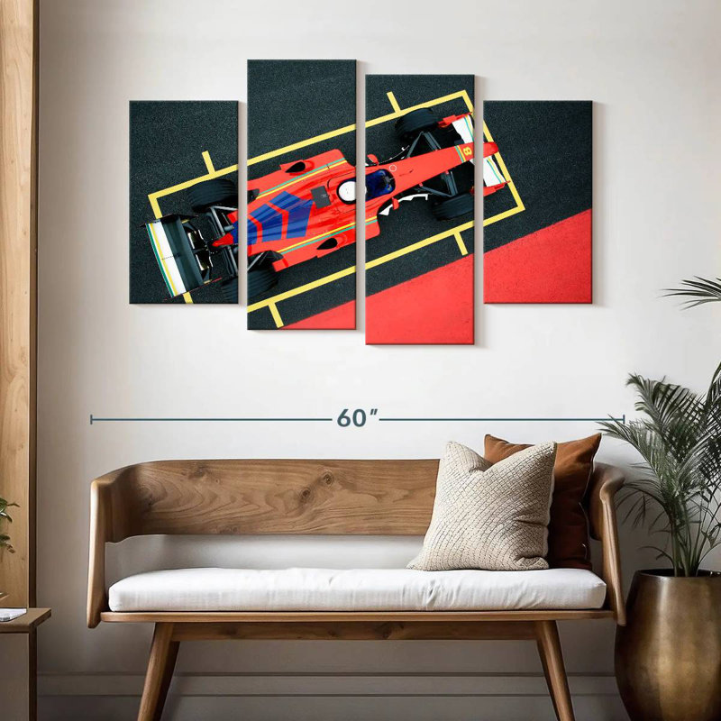 Voiture de formule rouge Mehar, H 32 po x l 52 po