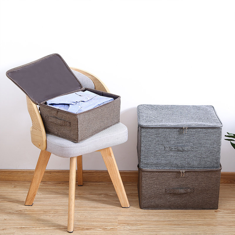 Rebrilliant Fabric Bin, Coffee, 10" H x 18" W x 14" D