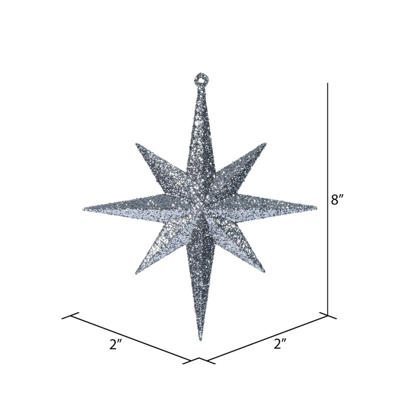 Ornement étoile de Bethléem scintillant, Étain