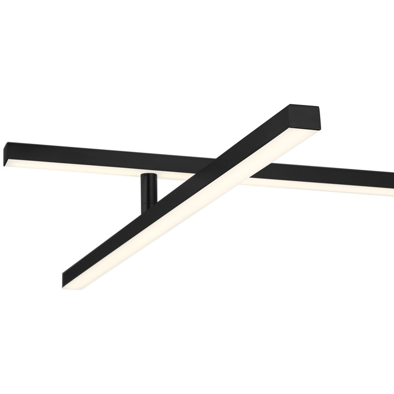 Ahleena - Adjustable LED Semi-Flush, Track - Acrylic Lens Shade - 29 W, Matte Black