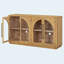 Buffet 4 portes avec rangement et portes vitrées, armoire arquée avec tablettes réglables-129098833