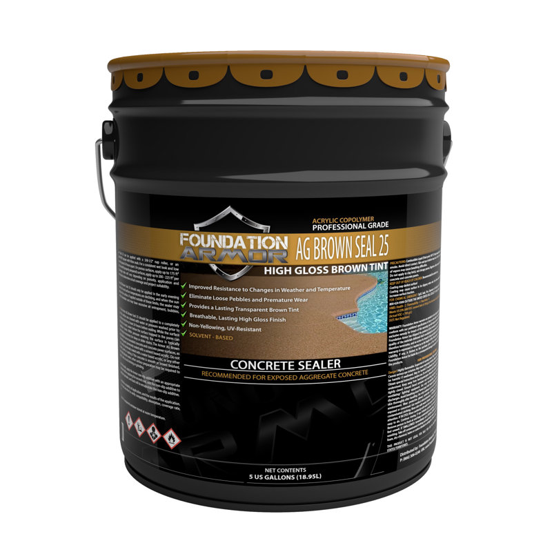 5 GAL Solvent Based Brown-Tinted High Gloss Solvent Based Acrylic Exposed Aggregate Concrete Sealer