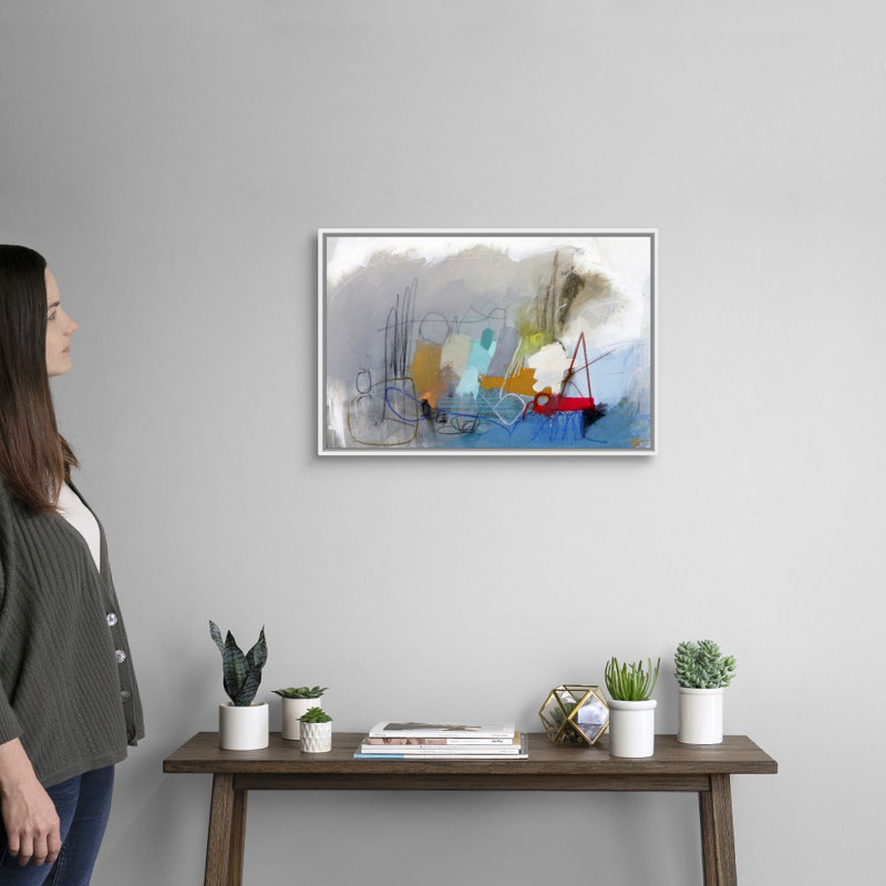 Reproduction d’art sur toile, "A Game I" par B. Robert, H 18 po x l 26 po x P 1,75 po, Cadre blanc