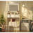 Farmhouse Vanity Desk with Lighted Mirror and Charging Hub-1352934876