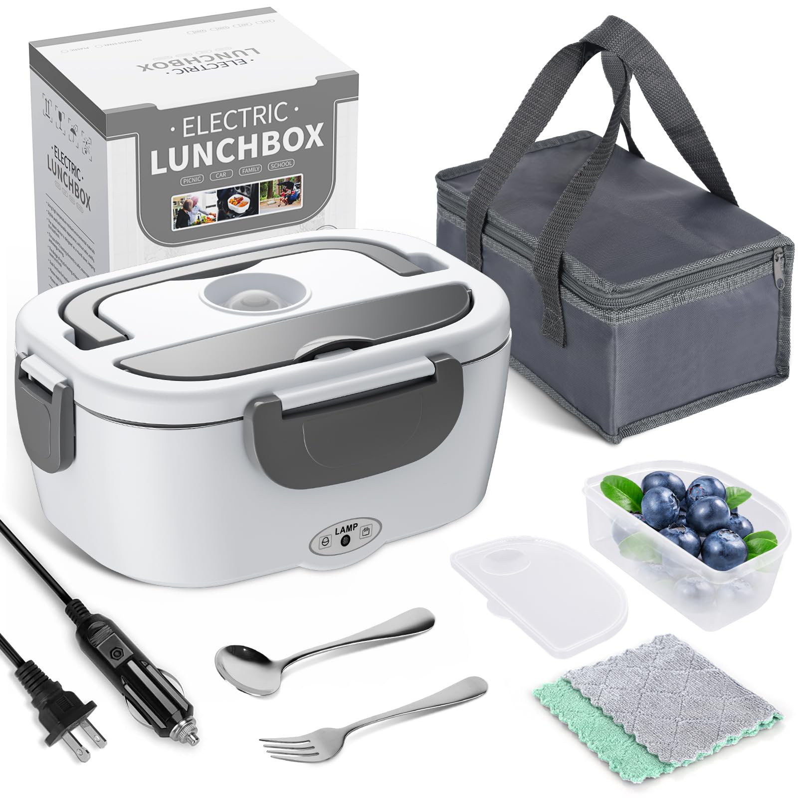 Prep & Savour Electric Lunch Box Food Heater 3-In-1 For Car & Home