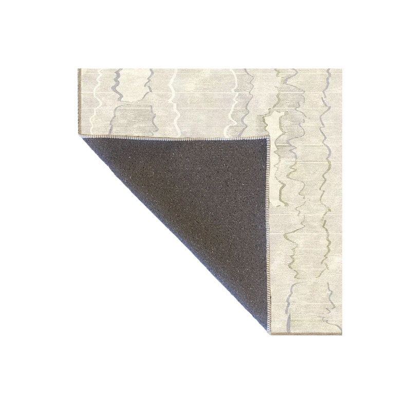 Tapis crème délavé à motifs lavables à la machine, Sous-tapis rectangulaire 2 pi 6 po x 4 pi 11 po