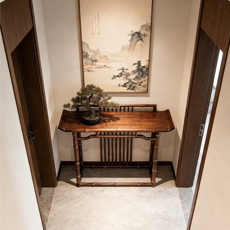 Nouvelle console en bois de style chinois., H 35,4 po x l 47,2 po x P 15,7 po