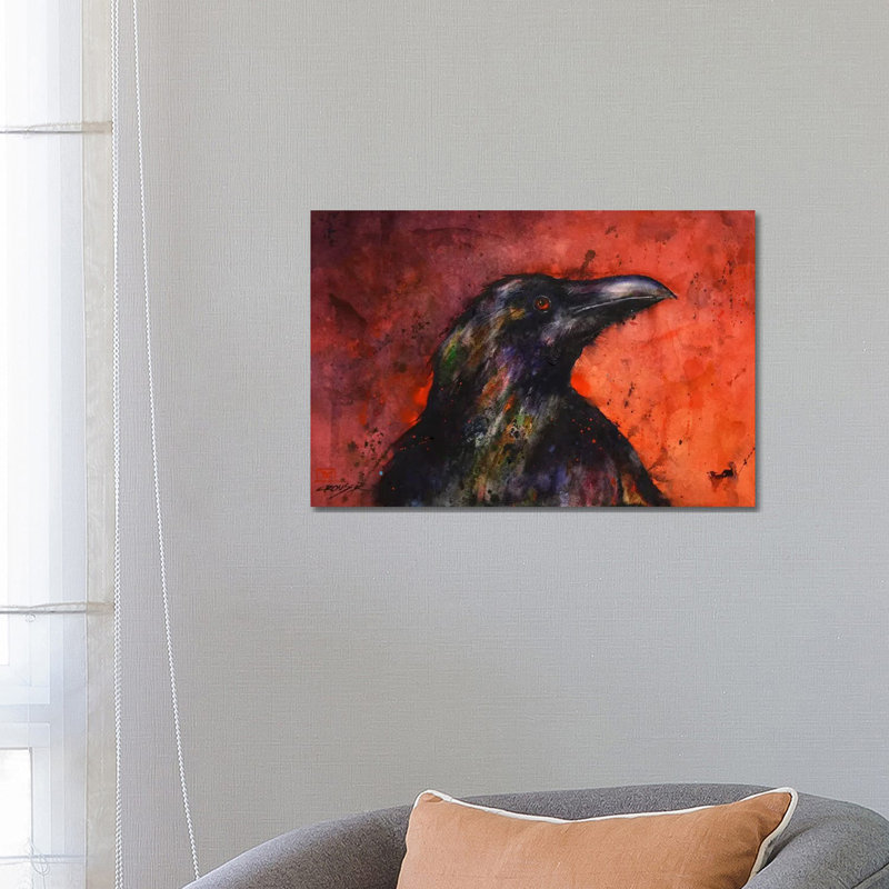 « Crow II » par Dean Crouser, reproduction d’art, H 18 po x l 26 po x P 1,5 po, Toile tendue, Pas de tapis